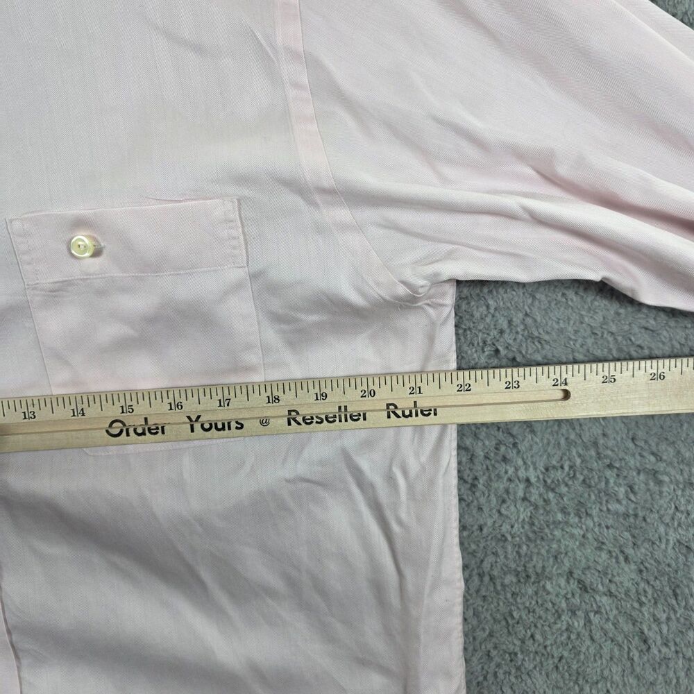 Eton Men's Pink Button Up Long Sleeve Dress Shirt Size 15 1/2 - Picture 8 of 10